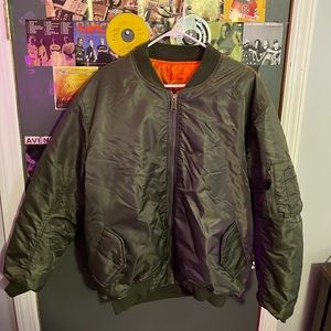 XL Green Reversible Bomber Jacket